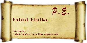 Palcsi Etelka névjegykártya